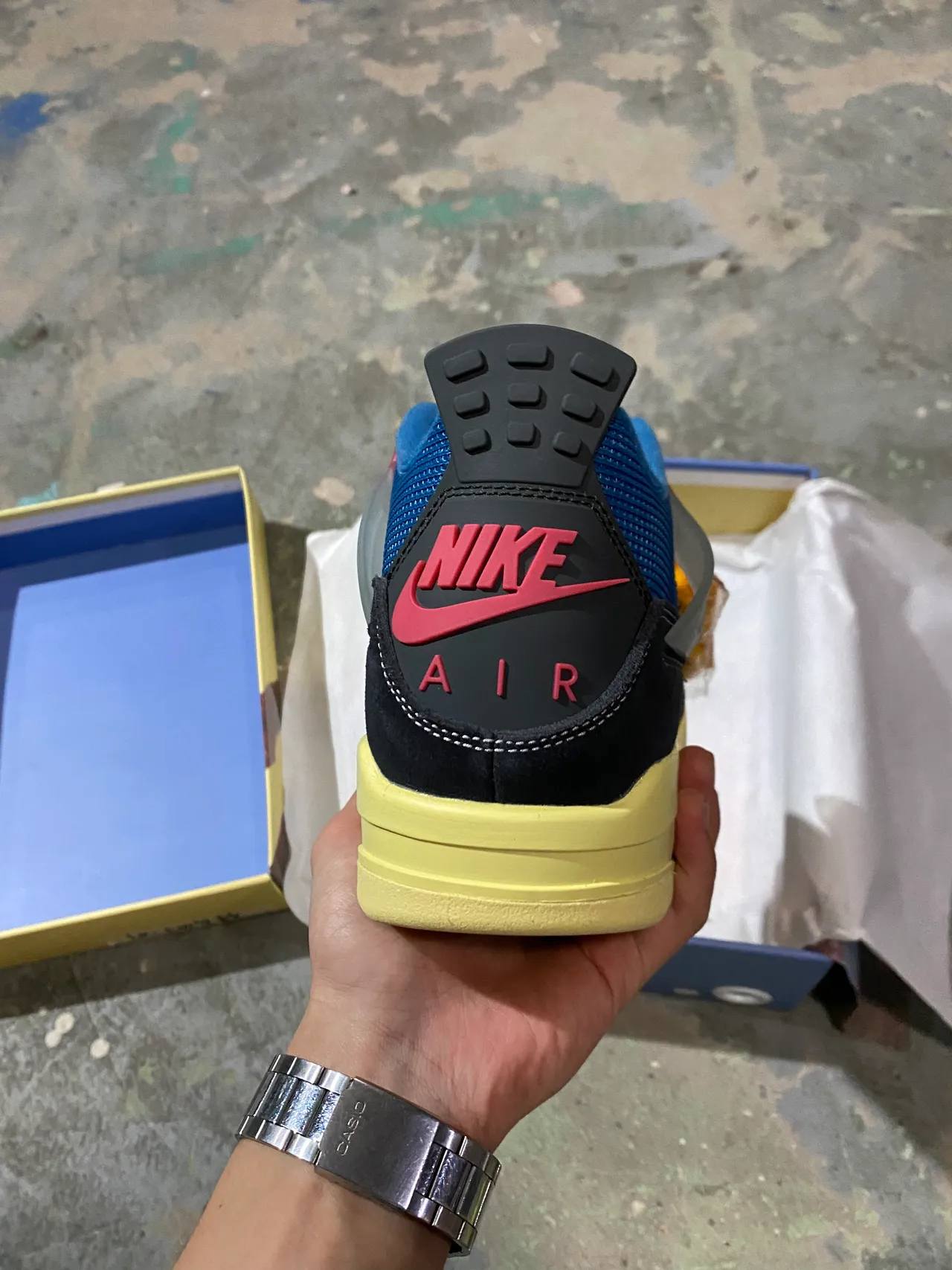 Air Jordan 4 Black Royal Yellow Basketball Shoes 6