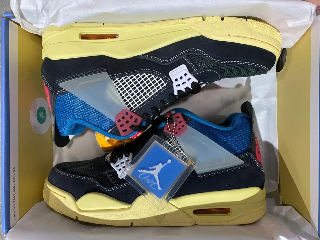 Air Jordan 4 Black Royal Yellow Basketball Shoes 7