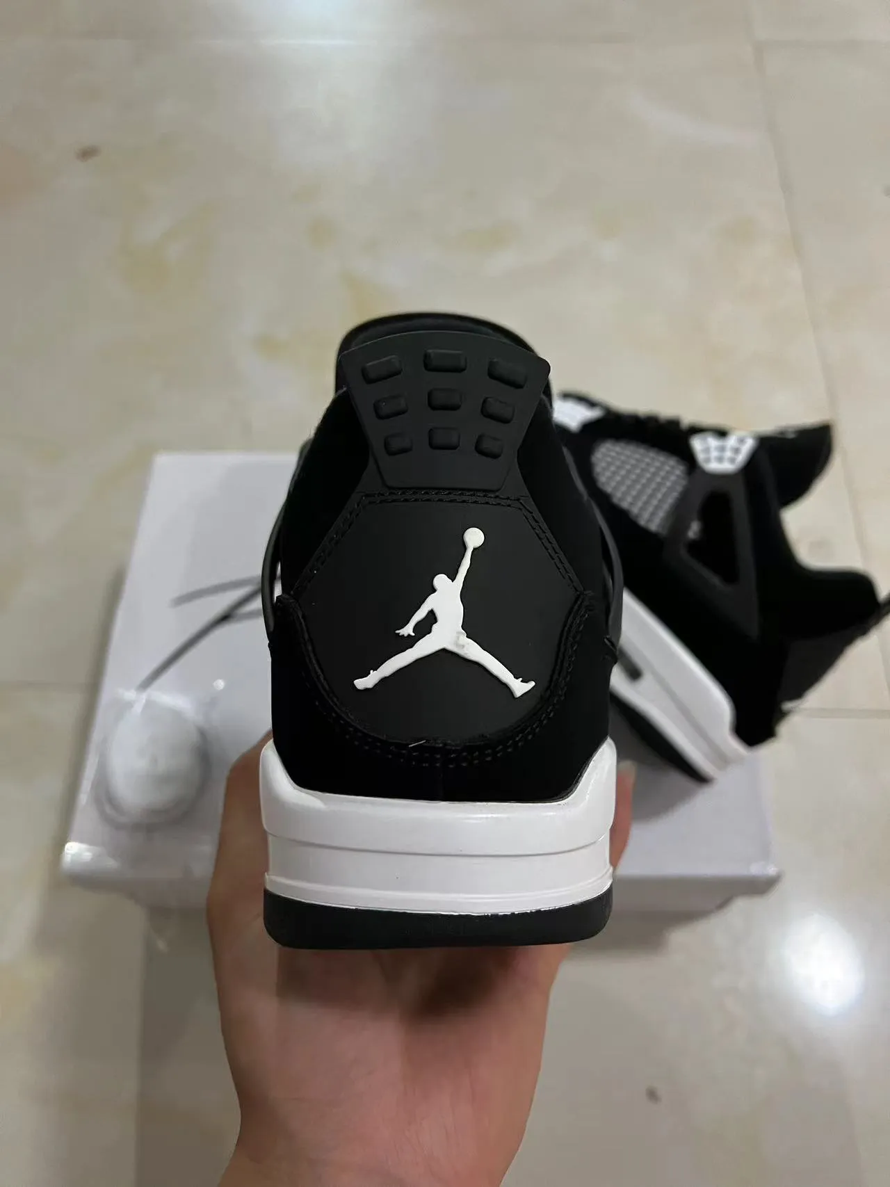 Air Jordan 4 Black White Basketball Shoes 8