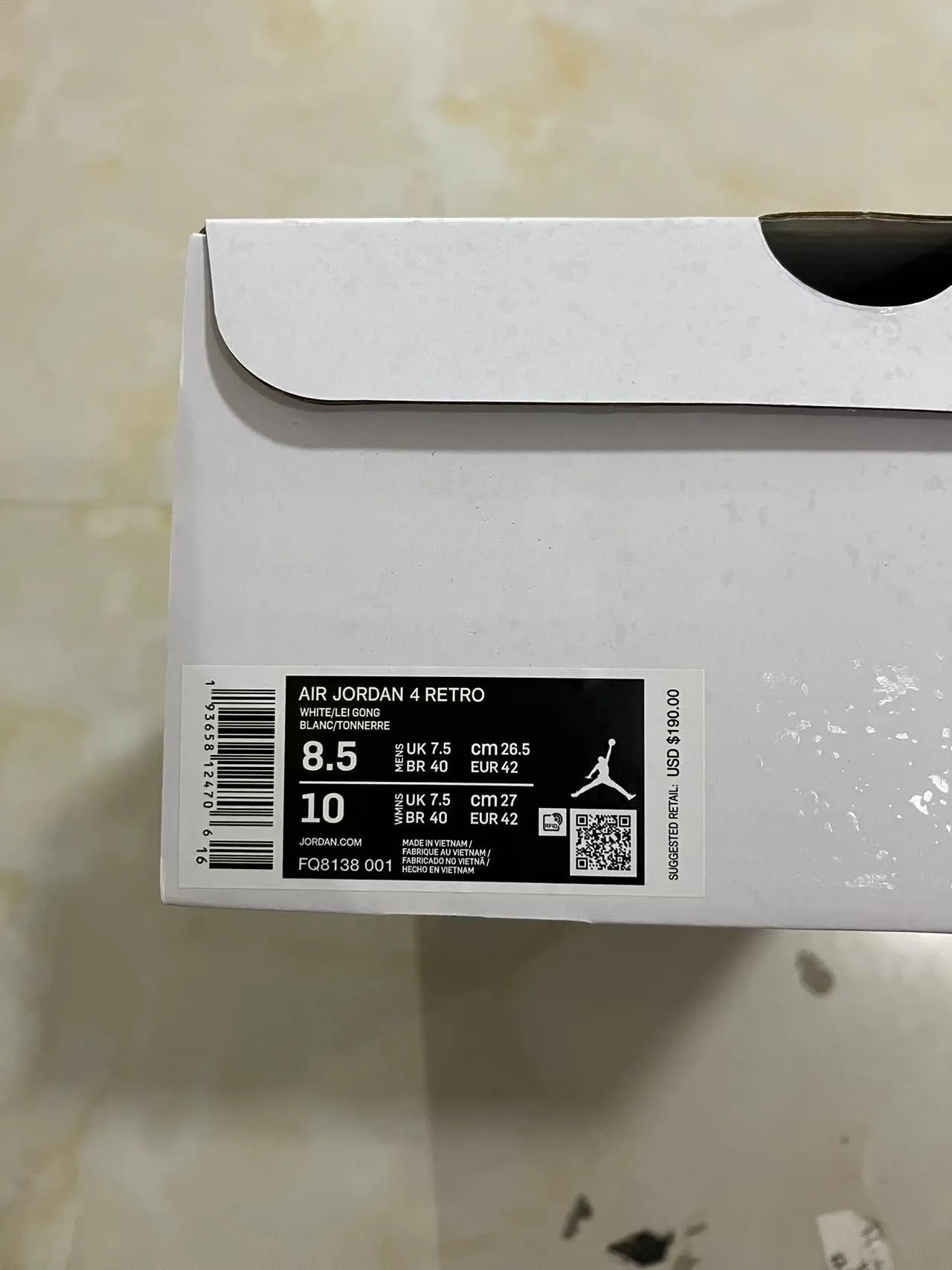 Air Jordan 4 Black White Basketball Shoes 10