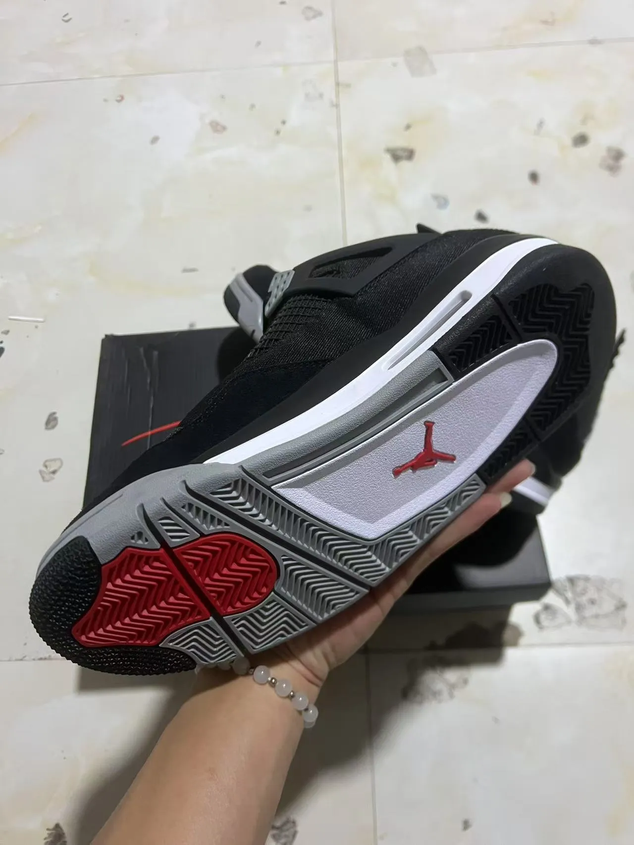 Air Jordan 4 Black White Cool Gray Basketball Shoes 6