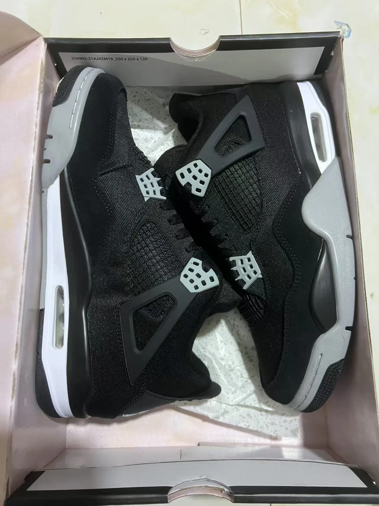 Air Jordan 4 Black White Cool Gray Basketball Shoes 9
