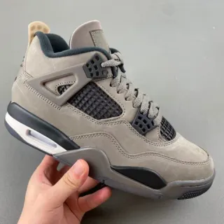 Air Jordan 4 Gray Black Suede Basketball Shoes
