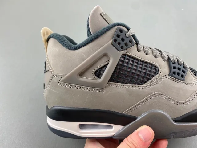 Air Jordan 4 Gray Black Suede Basketball Shoes 3