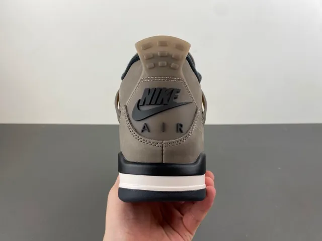 Air Jordan 4 Gray Black Suede Basketball Shoes 4