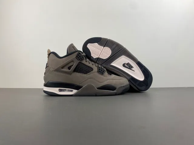 Air Jordan 4 Gray Black Suede Basketball Shoes 12
