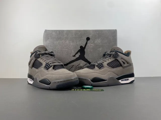 Air Jordan 4 Gray Black Suede Basketball Shoes 13