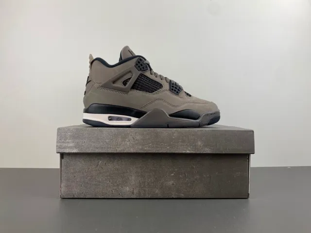 Air Jordan 4 Gray Black Suede Basketball Shoes 15