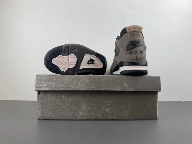 Air Jordan 4 Gray Black Suede Basketball Shoes 16