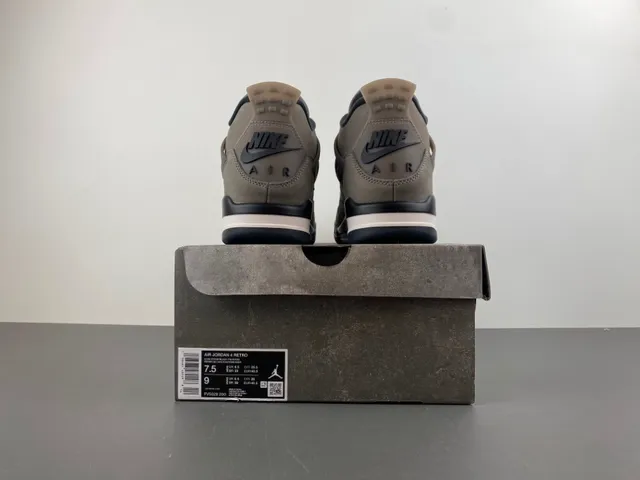Air Jordan 4 Gray Black Suede Basketball Shoes 17