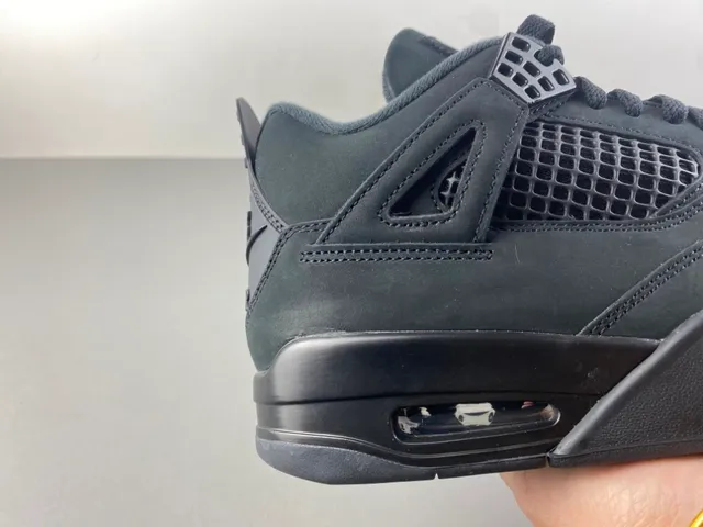 Air Jordan 4 Monochromatic Black Basketball Shoes 3