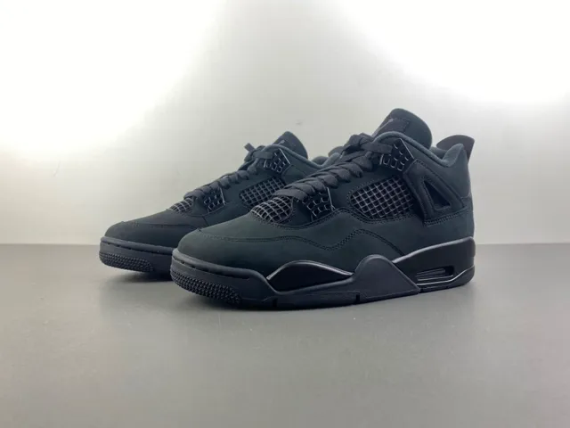 Air Jordan 4 Monochromatic Black Basketball Shoes 9