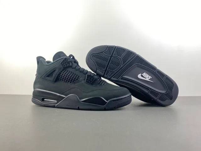 Air Jordan 4 Monochromatic Black Basketball Shoes 11