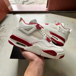 Air Jordan 4 Off-White Zapatillas de Baloncesto Rojas