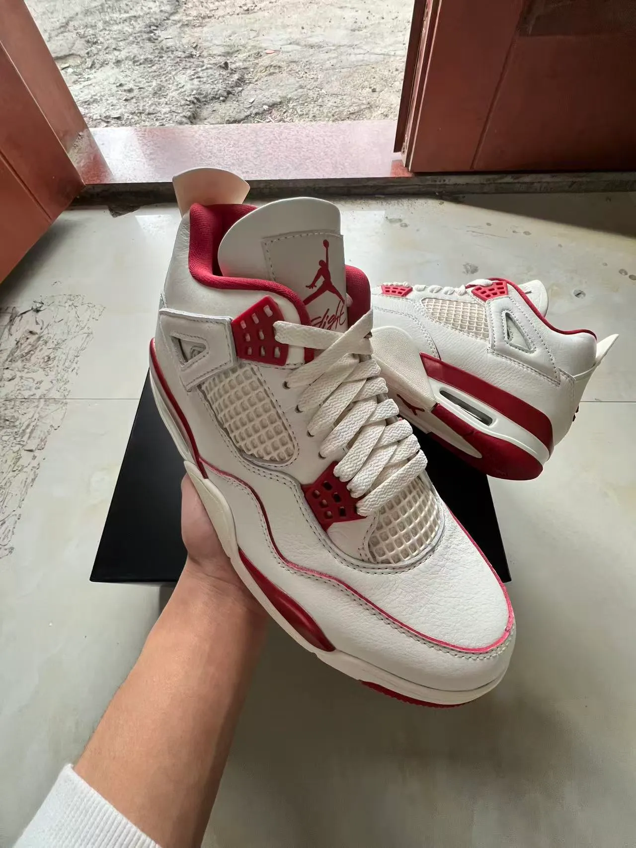 Air Jordan 4 Off-White Red Basketball Shoes 2