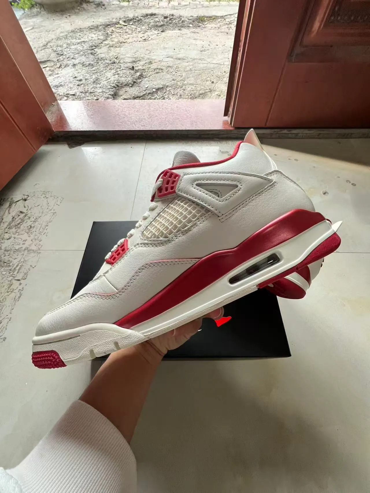 Air Jordan 4 Off-White Red Basketball Shoes 5