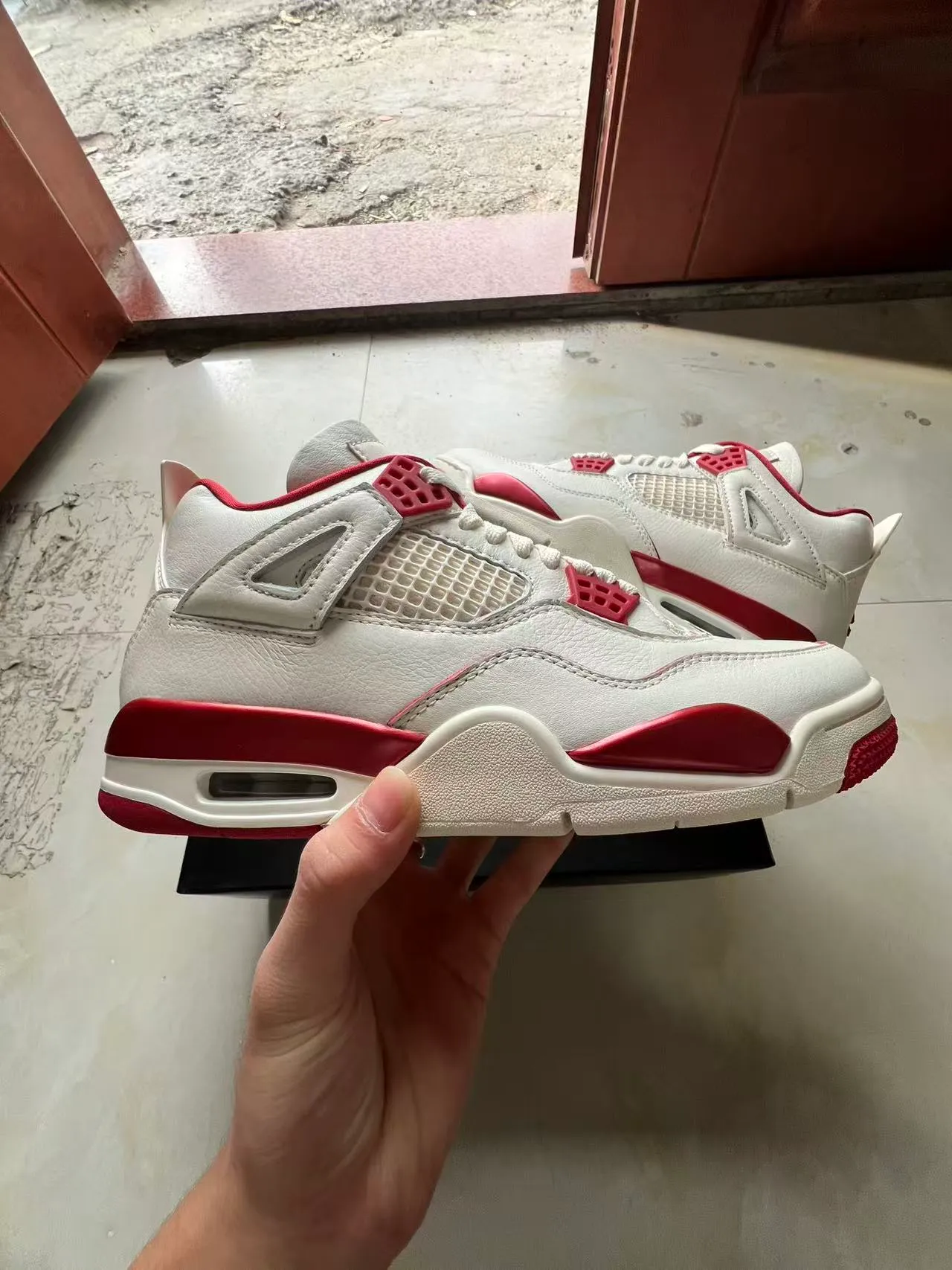 Air Jordan 4 Off-White Red Basketball Shoes 7