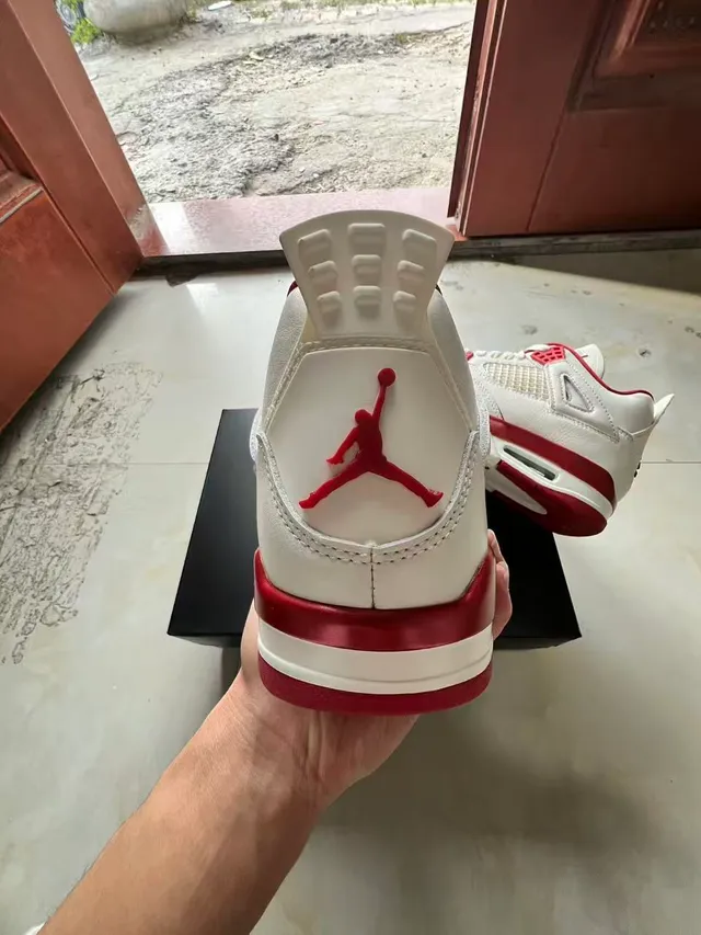 Air Jordan 4 Off-White Red Basketball Shoes 8