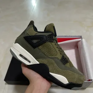 Air Jordan 4 Olive Green Suede High-Top Basketball Shoes