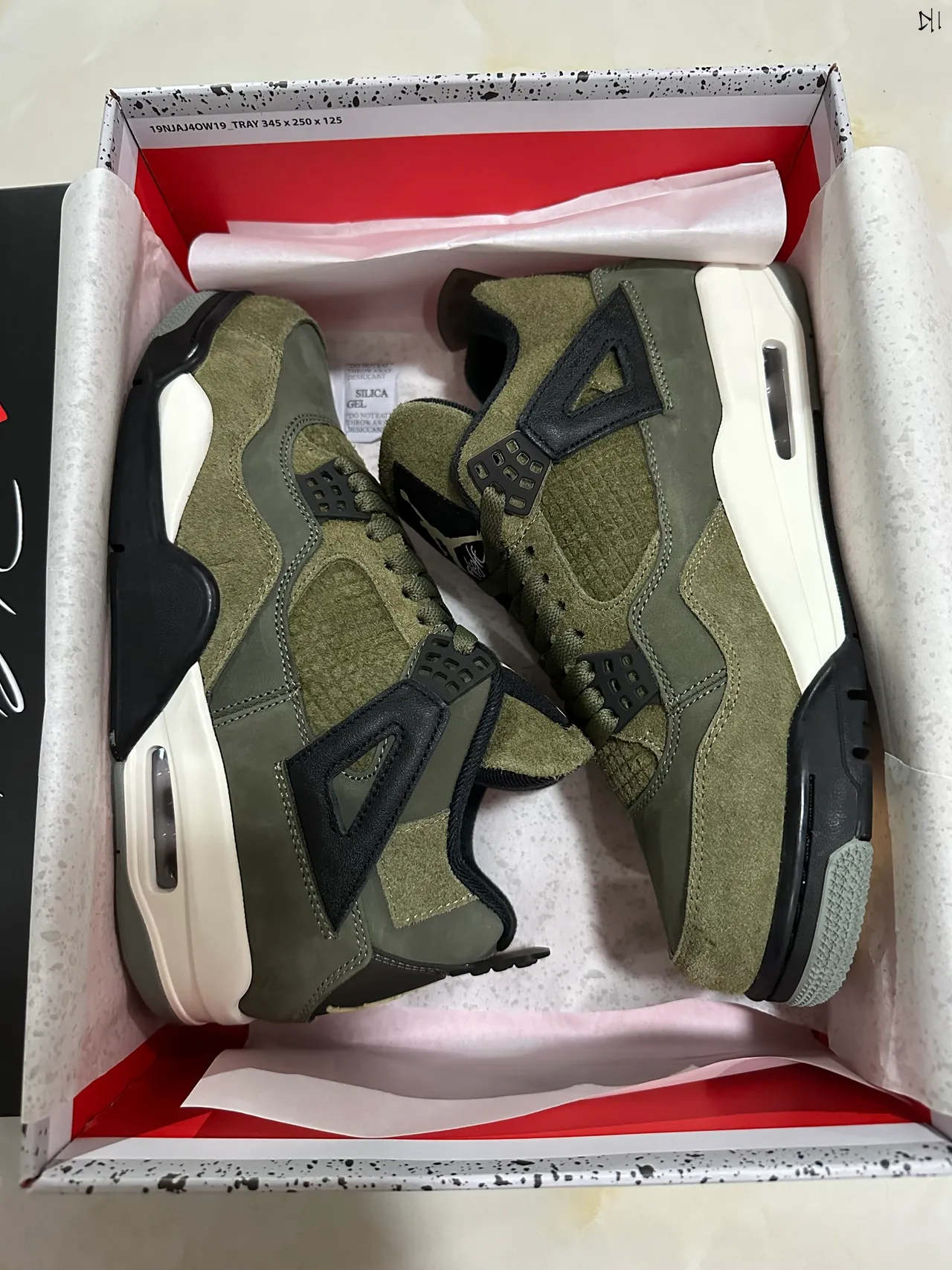 Air Jordan 4 Olive Green Suede High-Top Basketball Shoes 8