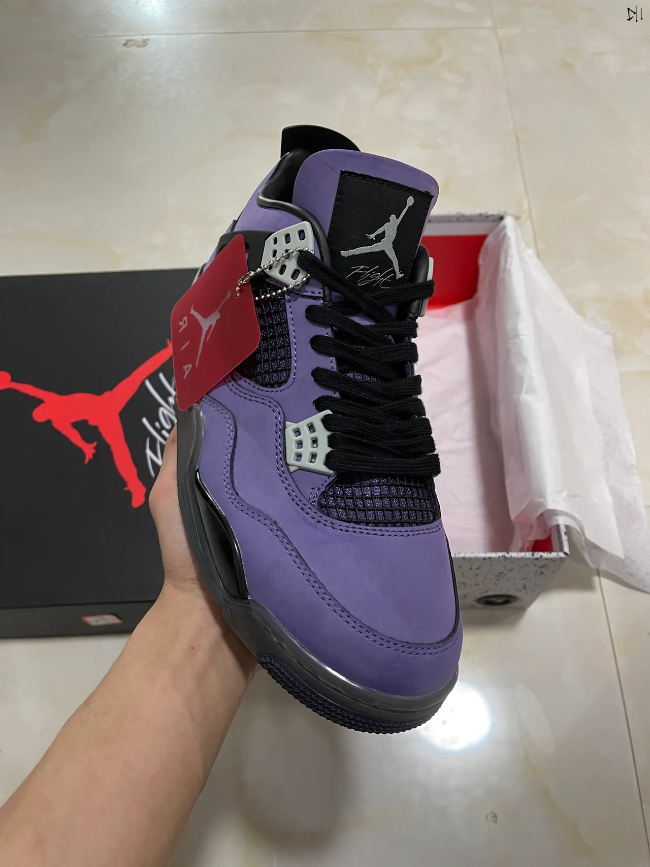 Air Jordan 4 Purple Suede High-Top Basketball Shoes 2