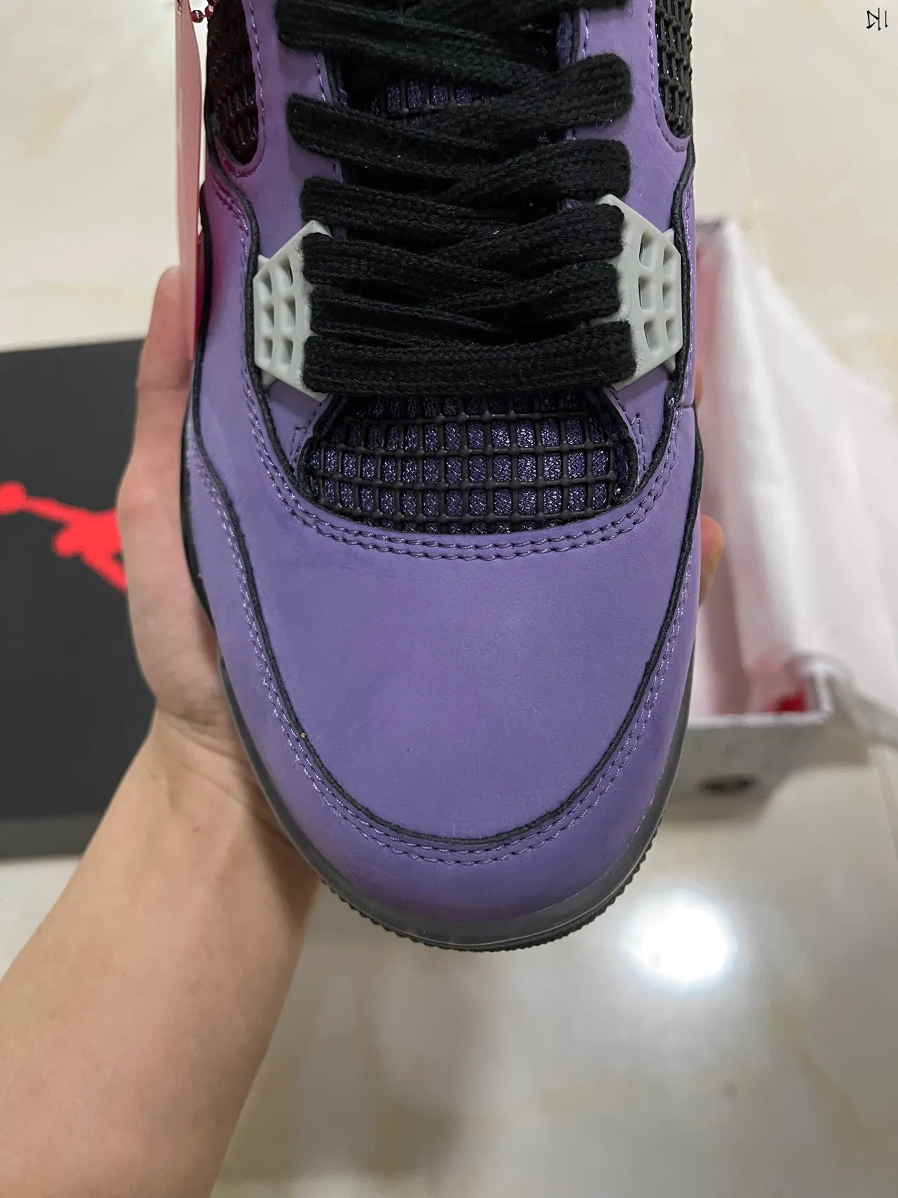 Air Jordan 4 Purple Suede High-Top Basketball Shoes 3