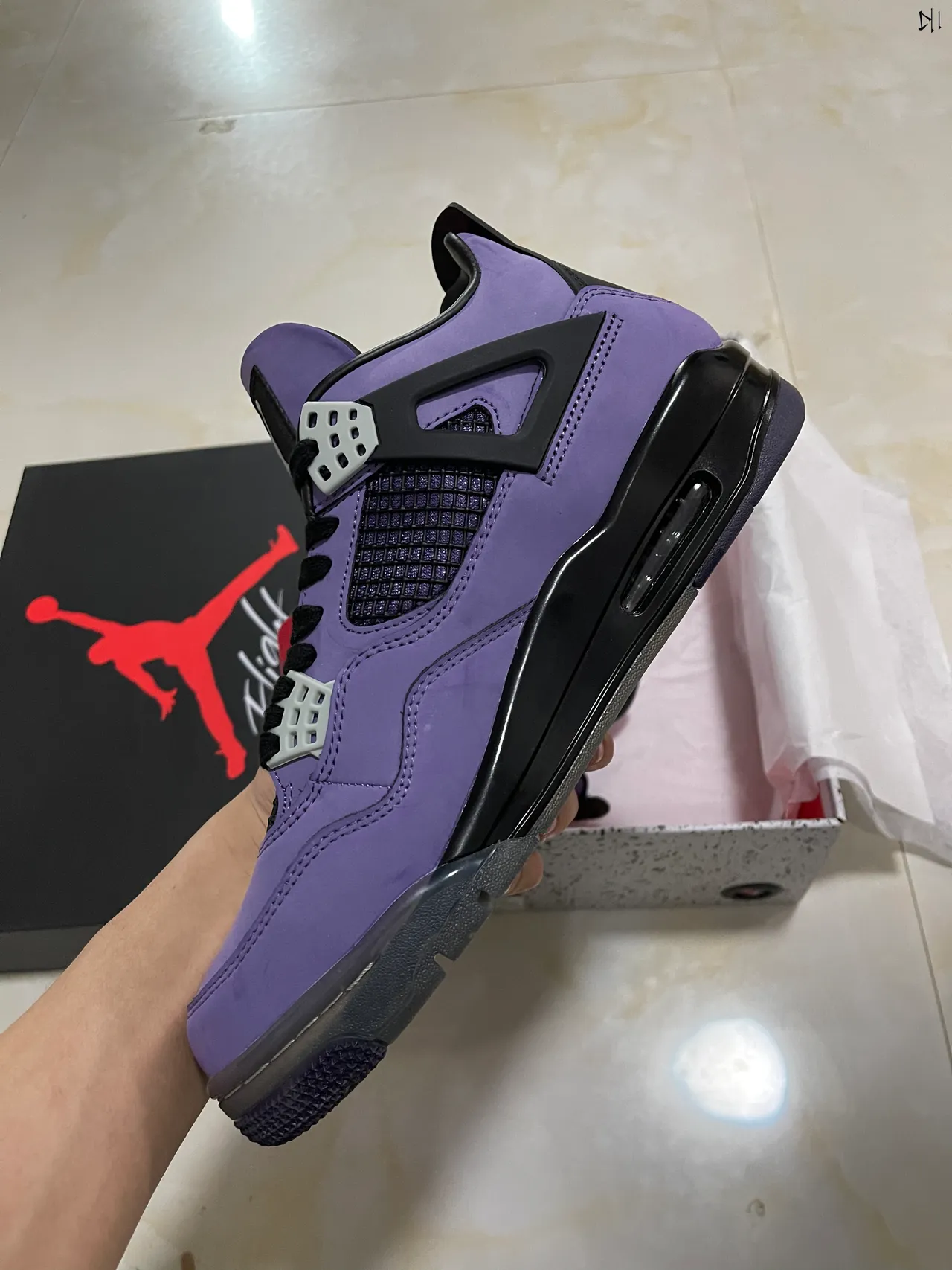 Air Jordan 4 Purple Suede High-Top Basketball Shoes 4