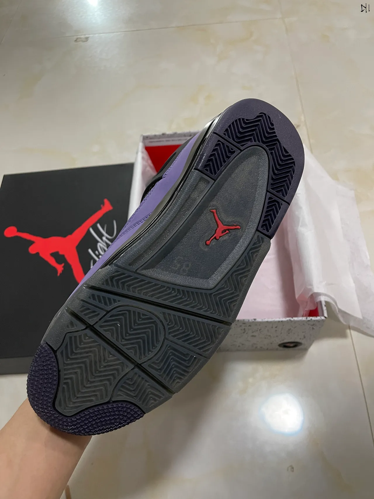 Air Jordan 4 Purple Suede High-Top Basketball Shoes 5