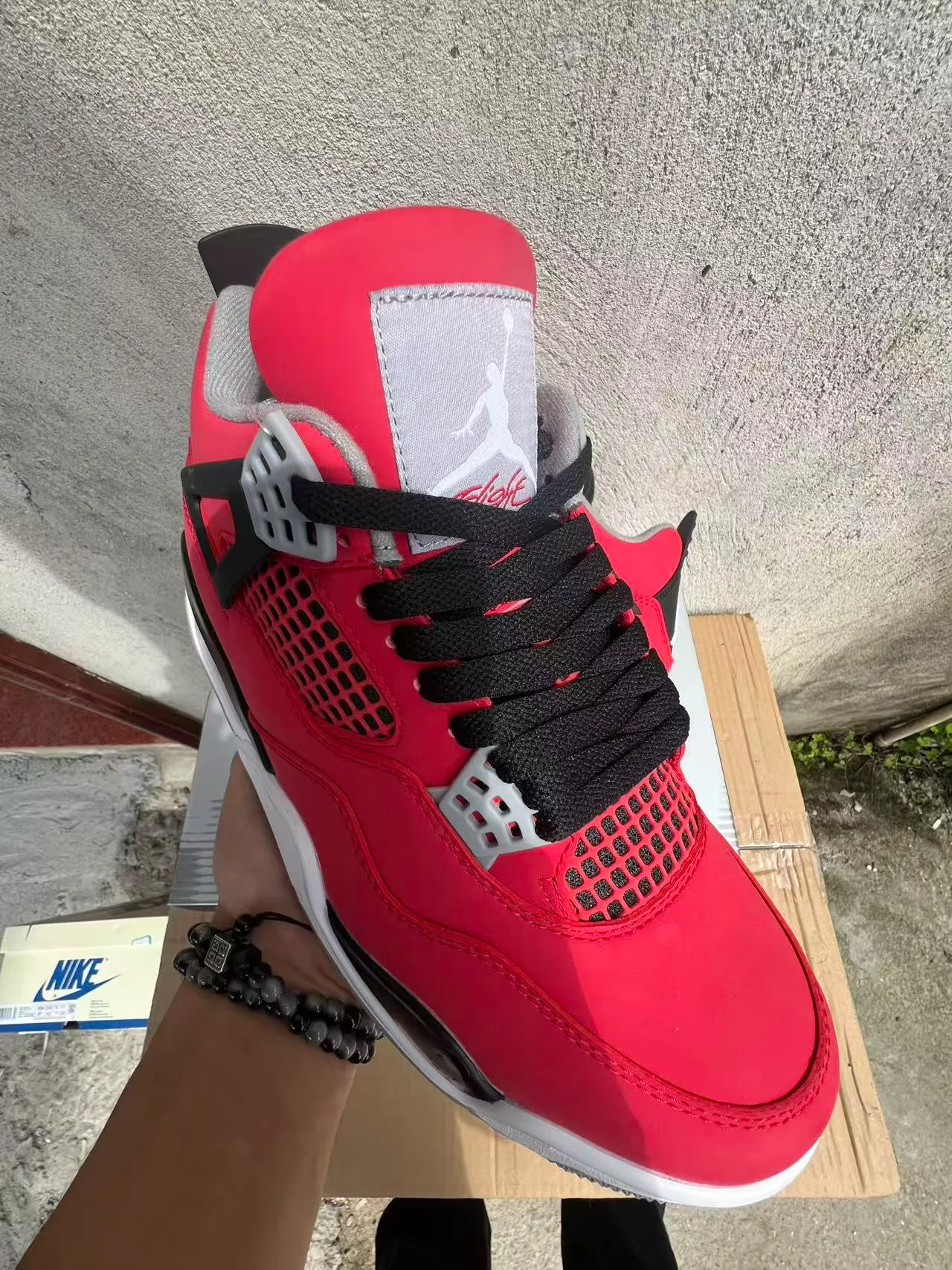 Air Jordan 4 Red Black White Basketball Shoes 2