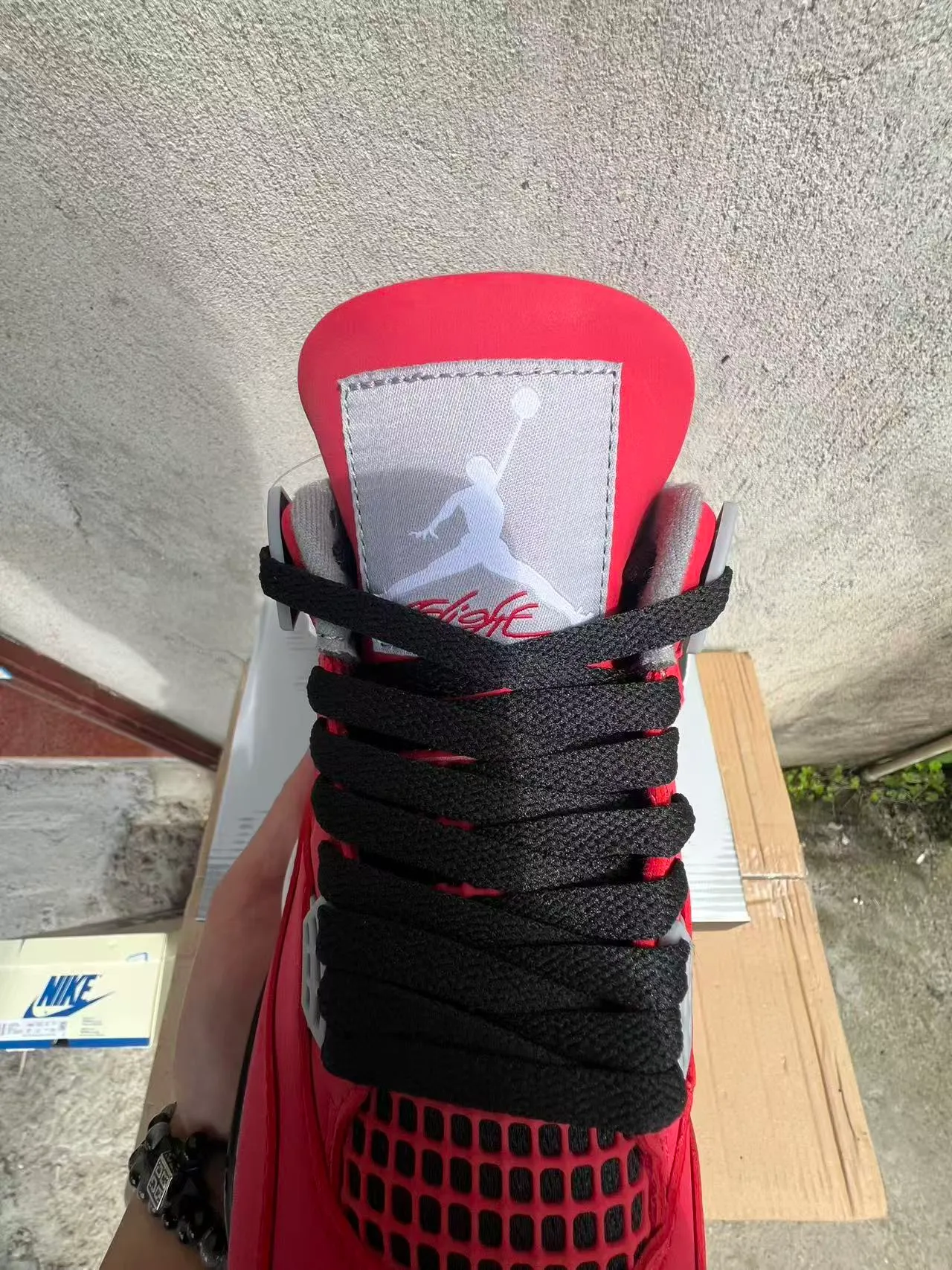 Air Jordan 4 Red Black White Basketball Shoes 4