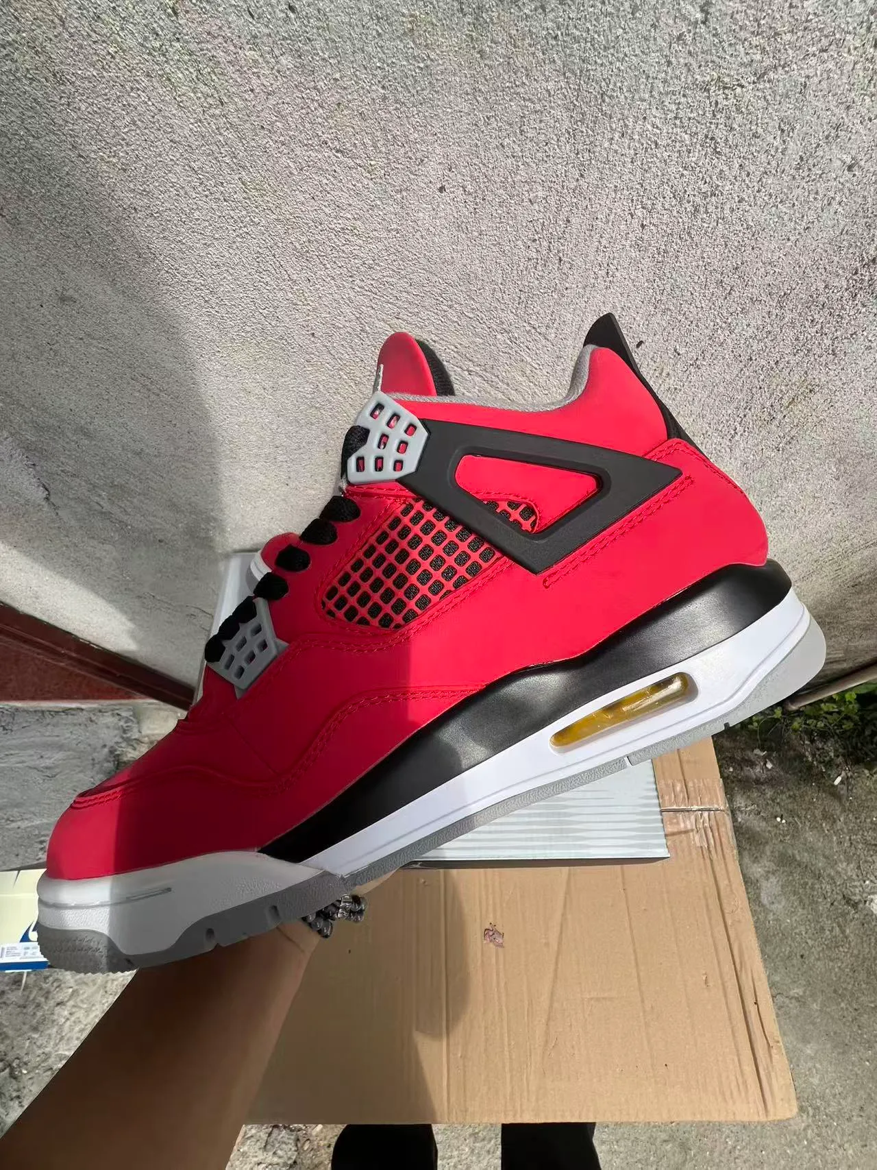 Air Jordan 4 Red Black White Basketball Shoes 5