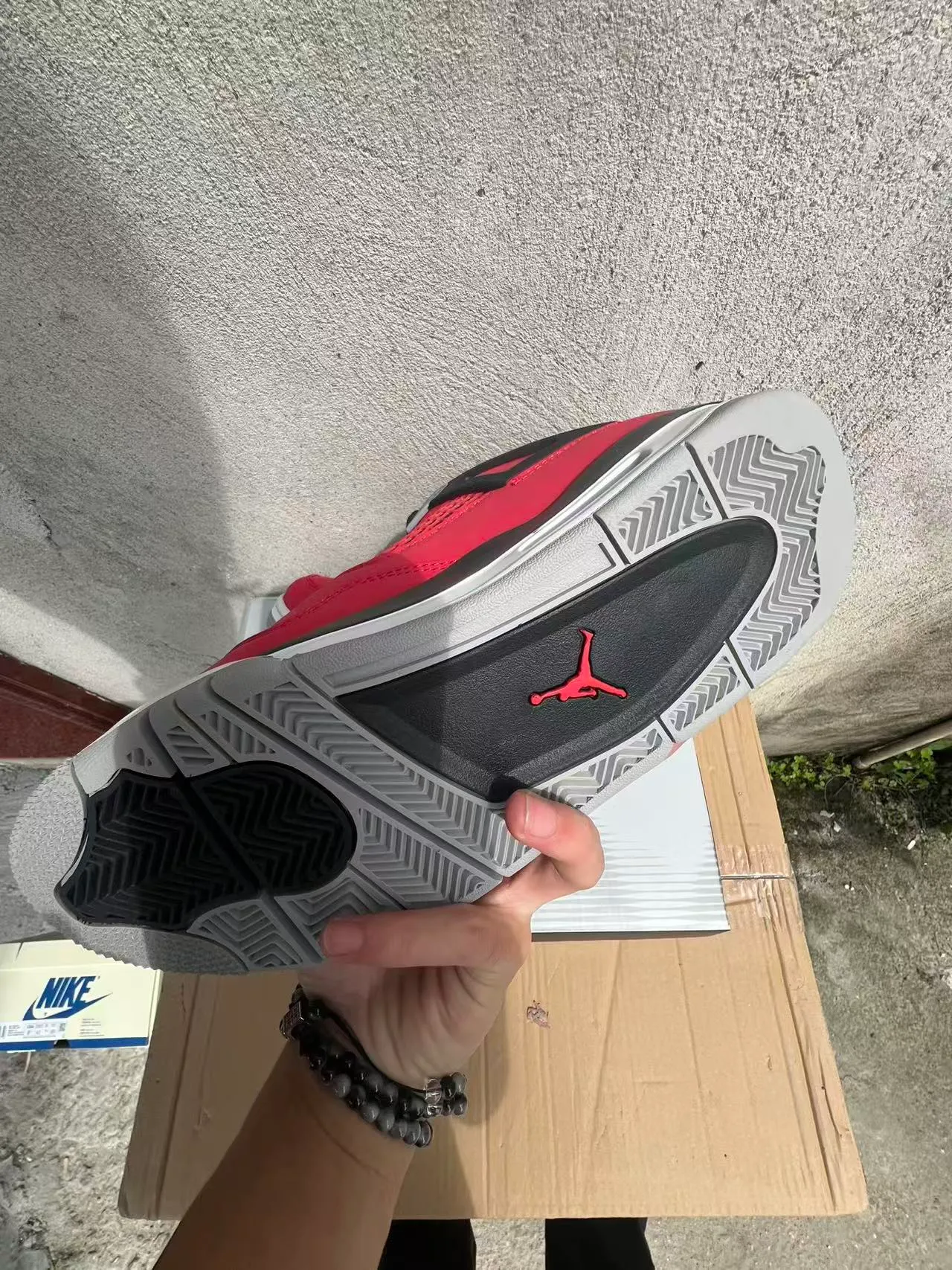 Air Jordan 4 Red Black White Basketball Shoes 6