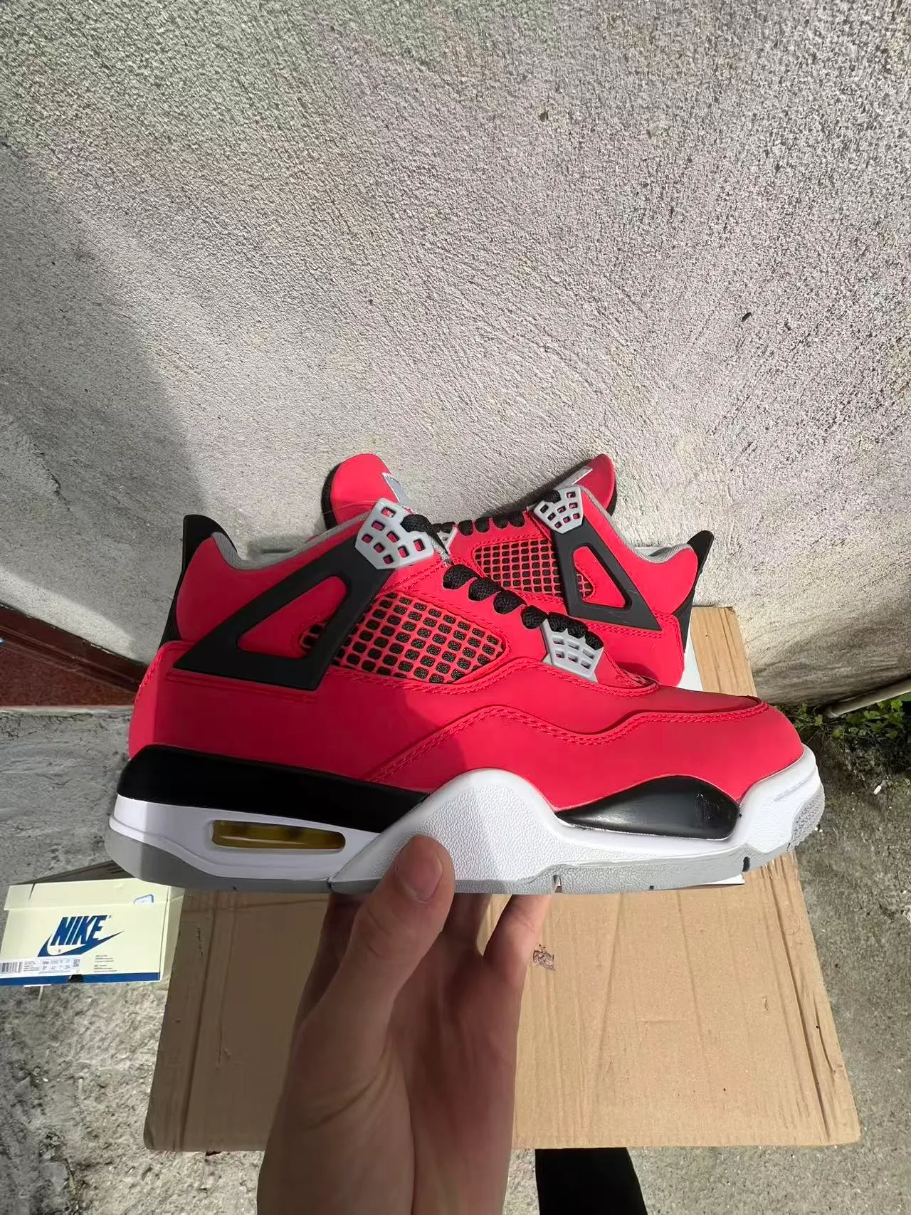 Air Jordan 4 Red Black White Basketball Shoes 7
