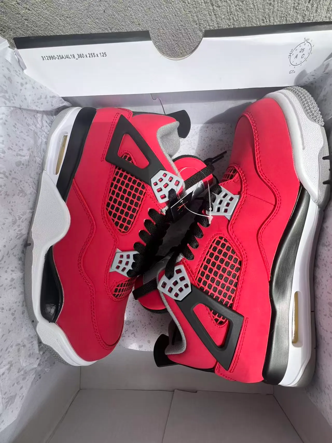 Air Jordan 4 Red Black White Basketball Shoes 9