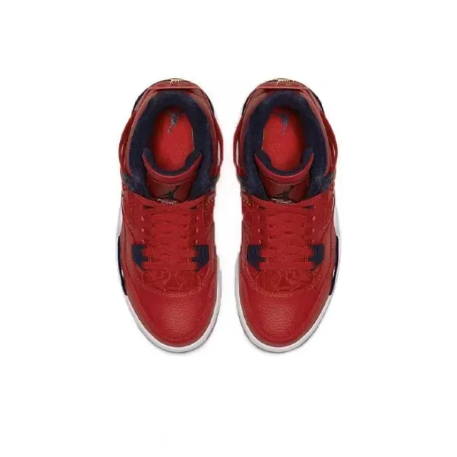 Air Jordan 4 Vermelho Marinho Branco Tênis de Basquete 4
