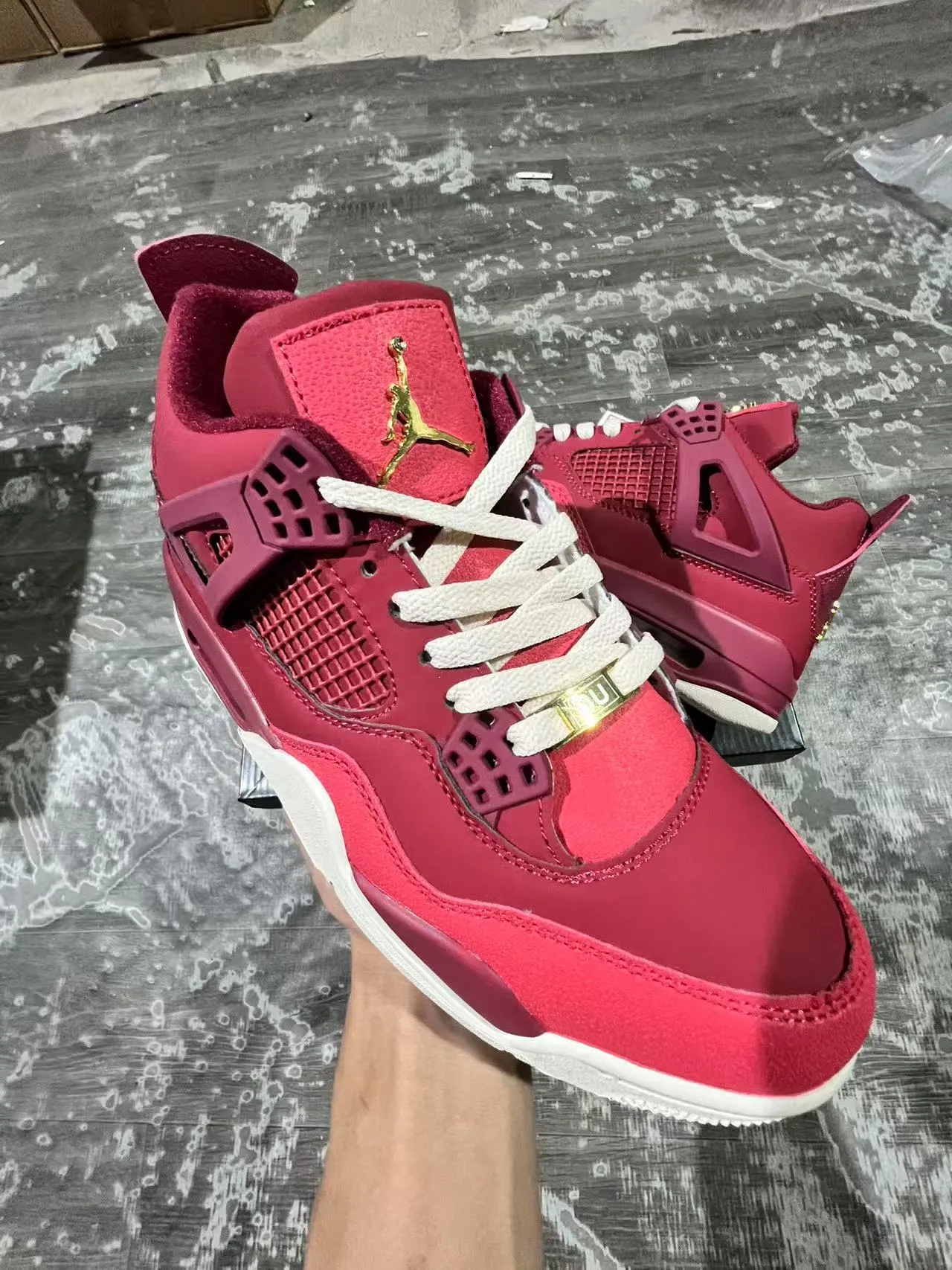 Air Jordan 4 Retro Deep Pink Basketball Shoes 2