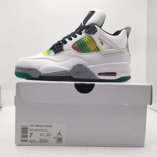 Air Jordan 4 Retro White Black University Red Green Basketball Shoes