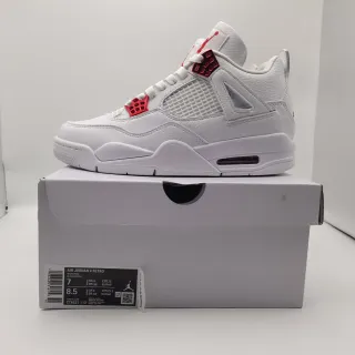 Air Jordan 4 Retro White/Red Basketball Shoes