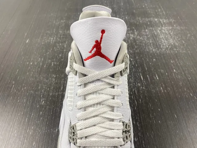 Air Jordan 4 White Gray Red Basketball Shoes 2