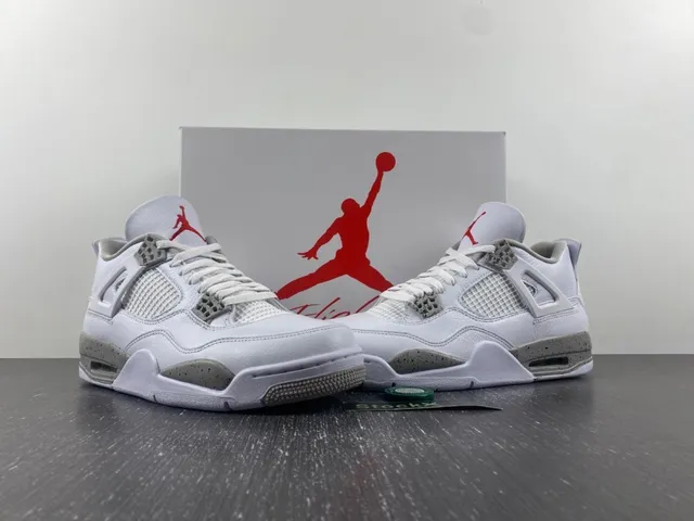 Air Jordan 4 White Gray Red Basketball Shoes 3