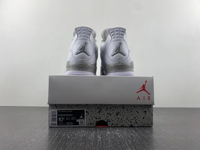 Air Jordan 4 White Gray Red Basketball Shoes 7