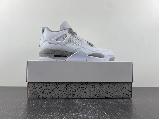 Air Jordan 4 White Gray Red Basketball Shoes 8