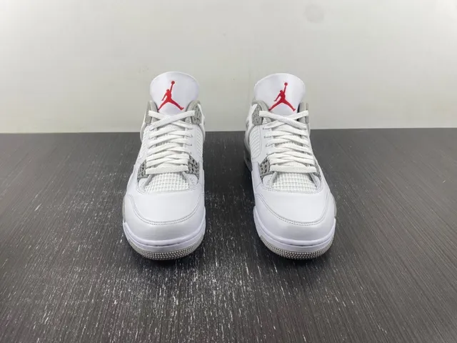 Air Jordan 4 White Gray Red Basketball Shoes 10