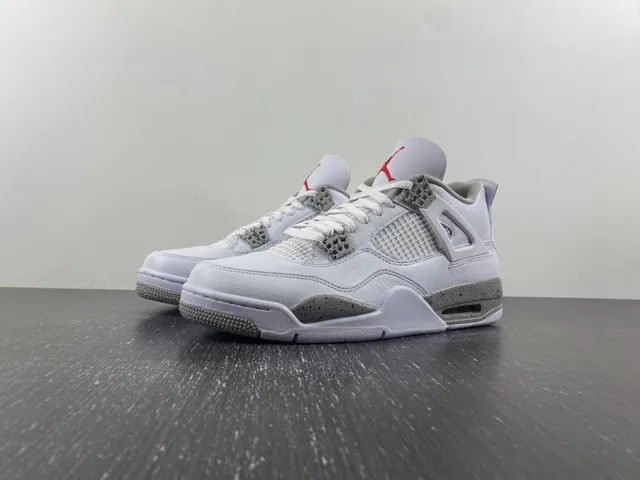 Air Jordan 4 White Gray Red Basketball Shoes 11