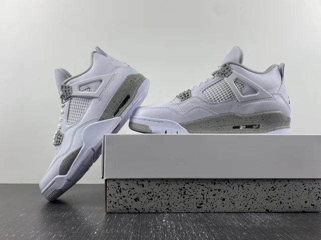 Air Jordan 4 White Gray Red Basketball Shoes 13