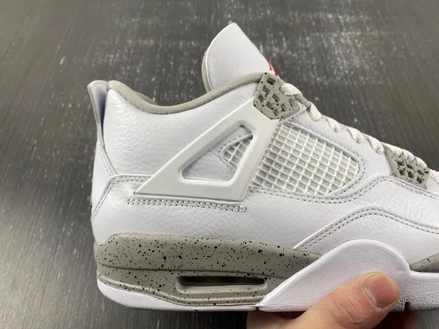 Air Jordan 4 White Gray Red Basketball Shoes 14