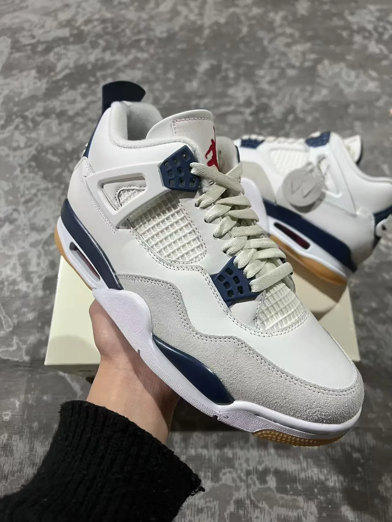 Air Jordan 4 White Navy Gum Tênis de Basquete 2