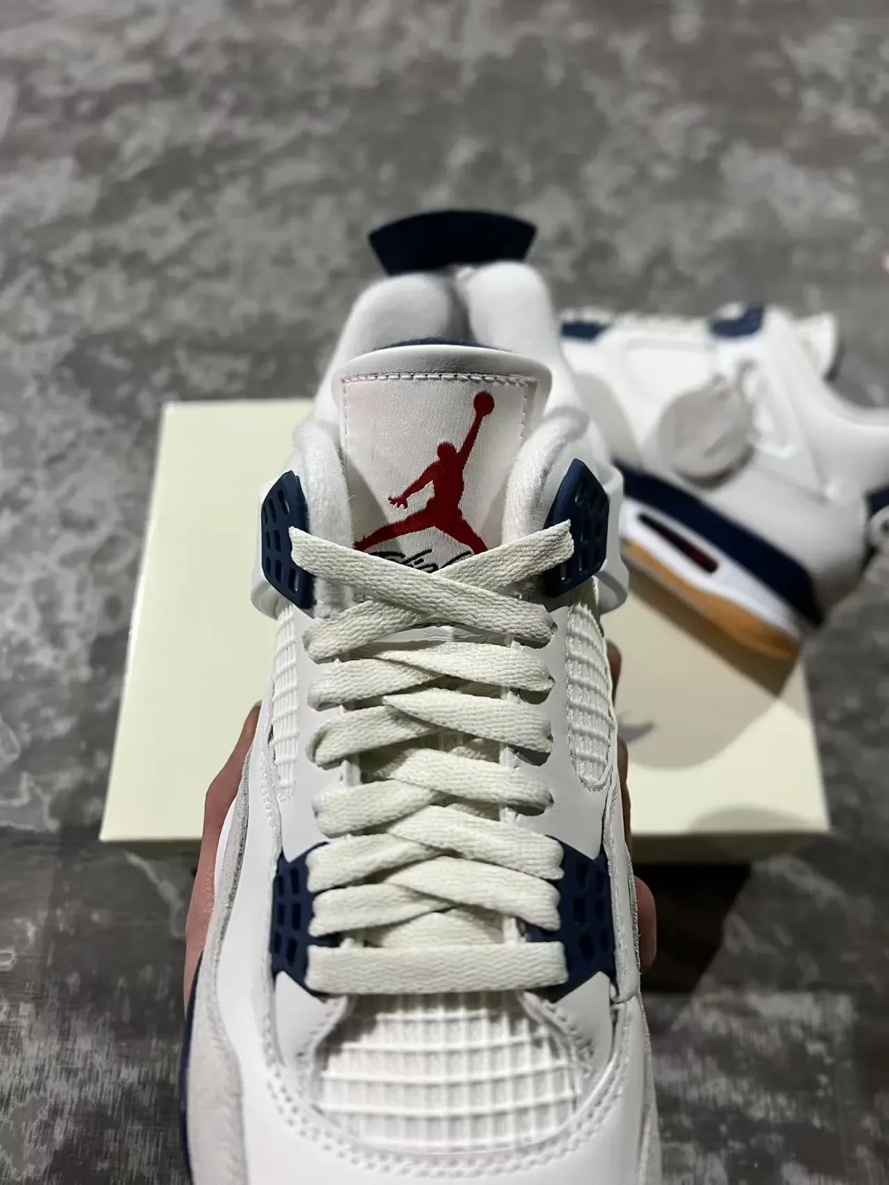 Air Jordan 4 White Navy Gum Tênis de Basquete 4