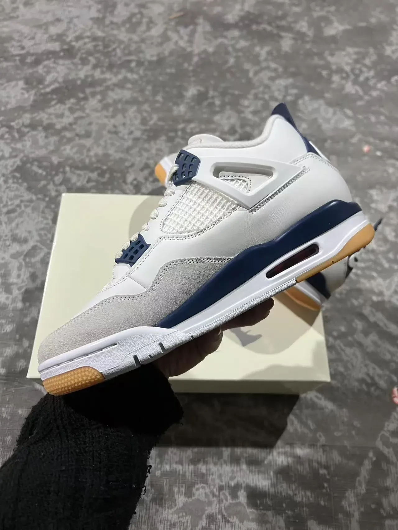 Air Jordan 4 White Navy Gum Tênis de Basquete 5