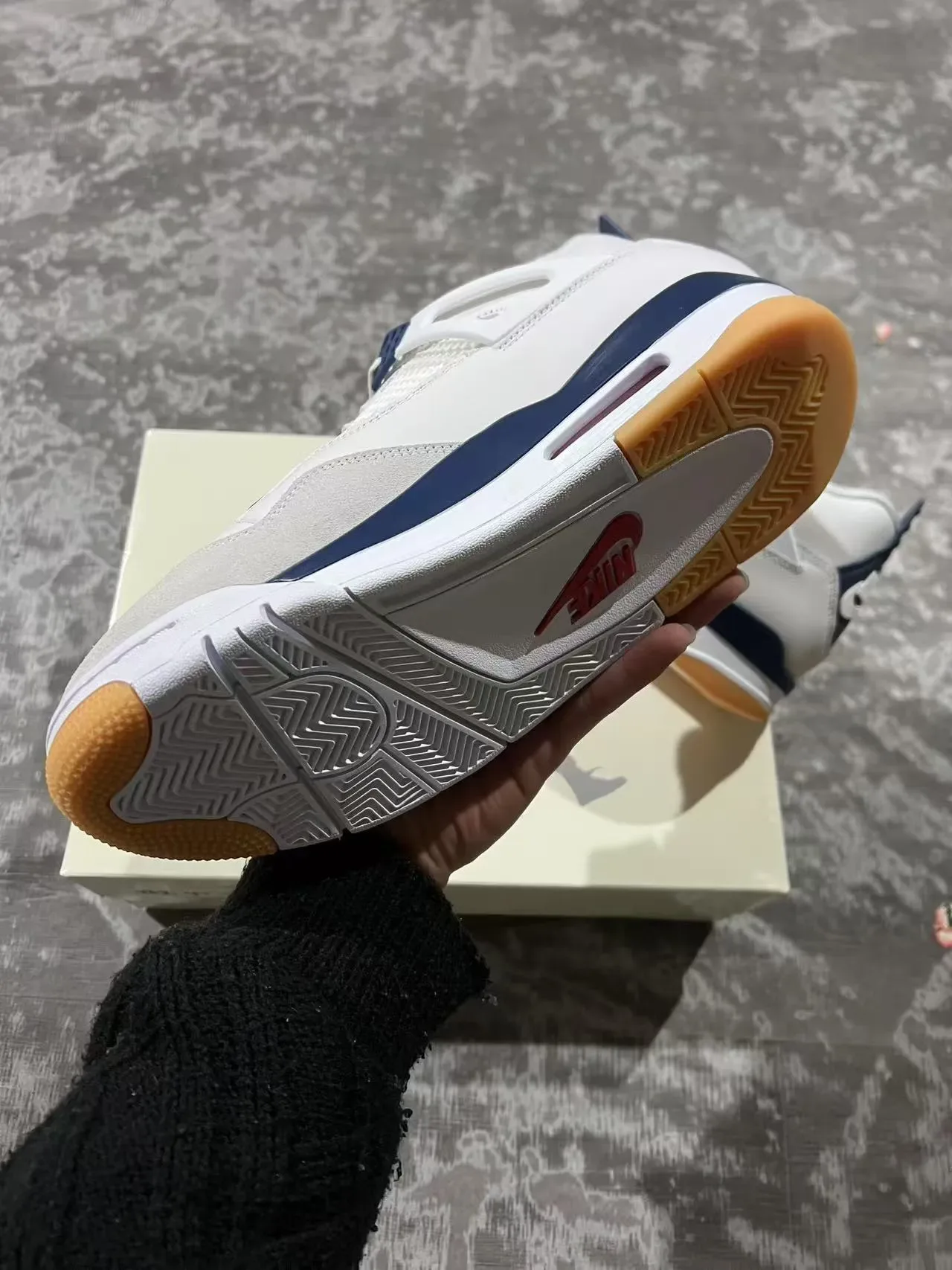 Air Jordan 4 White Navy Gum Tênis de Basquete 6